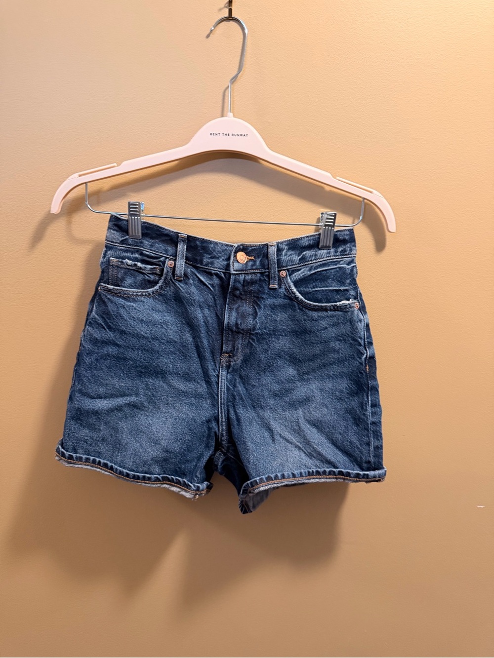 Express Dark Blue High-Rise Denim Shorts